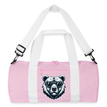 Bear with Sunglasses Urban Vector - Recycled Duffel Bag - pink/white - Front