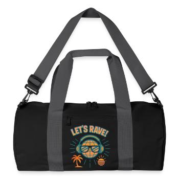 Lets rave - Recycelte Duffel Bag - Schwarz/Graphitgrau - Vorne