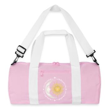 Soleil et Lune - Symbole spirituel - Sac de sport recyclé - rose/blanc - Devant