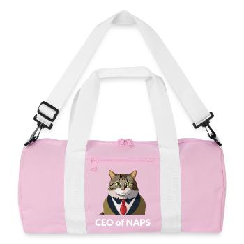 Homme d’affaires chat avec cravate - Sac de sport recyclé - rose/blanc - Devant
