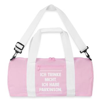 Ich trinke nicht, ich habe Parkinson. - Recycelte Duffel Bag - Rosa/Weiß - Vorne