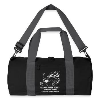 Illustration d’amateur de livres héroïques - Sac de sport recyclé - noir/gris graphite - Devant