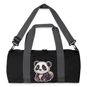 Süßer Panda mit großen Augen - Recycelte Duffel Bag - Schwarz/Graphitgrau - Vorne