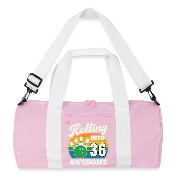 Rétro Bowling 36e anniversaire Graphique - Sac de sport recyclé - rose/blanc - Devant