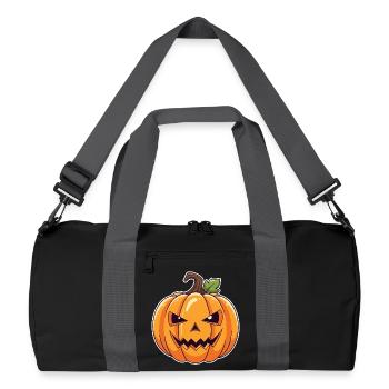 Tête de citrouille effrayante Halloween - Sac de sport recyclé - noir/gris graphite - Devant