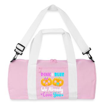 Gender Reveal Halloween Dad-to-be - Recycled Duffel Bag - pink/white - Front