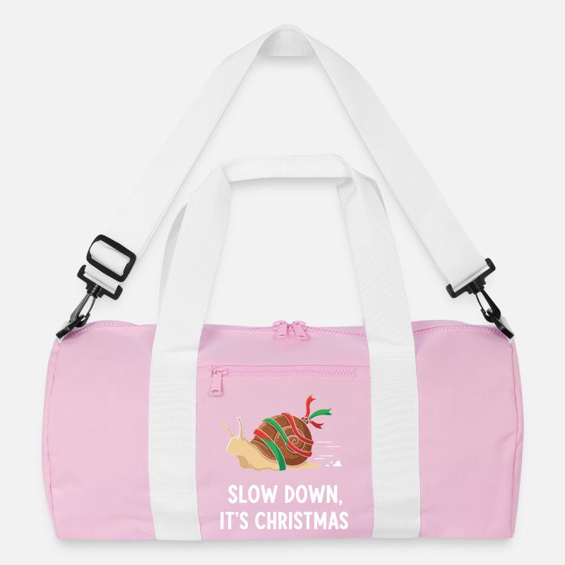 Slow Down Christmas Snail Recycled Duffel Bag