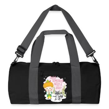 Buddy Der Weihnachtself Mit Spruch Und Waschbär - Recycelte Duffel Bag - Schwarz/Graphitgrau - Vorne