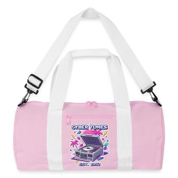 Cyber Tunes 1992 – Retro CD Player Design - Recycelte Duffel Bag - Rosa/Weiß - Vorne