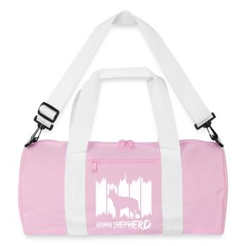 German Shepherd - Recycled Duffel Bag - pink/white - Front