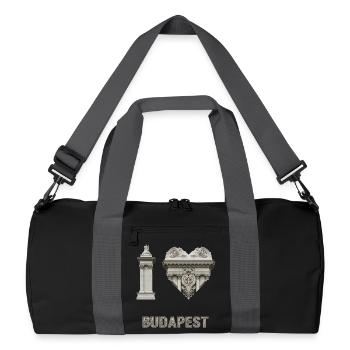 I Love Budapest – Klassische Architektur - Recycelte Duffel Bag - Schwarz/Graphitgrau - Vorne