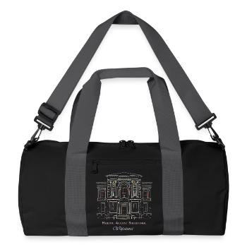 Wolfenbüttel, Bibliothek handgezeichnet - Recycelte Duffel Bag - Schwarz/Graphitgrau - Vorne