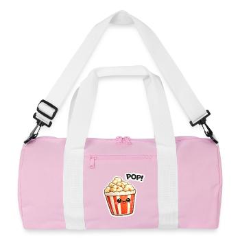 Motif de sourire popcorn Kawaii - Sac de sport recyclé - rose/blanc - Devant