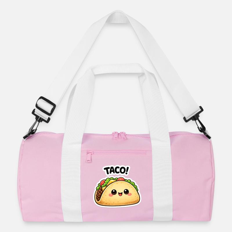 Kawaii-Taco mit süßem Gesicht Recycelte Duffel Bag