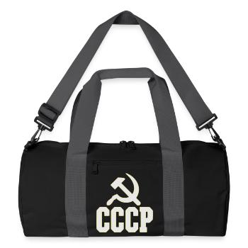 Design CCCP dans le style des années 80, sac rétro - Sac de sport recyclé - noir/gris graphite - Devant