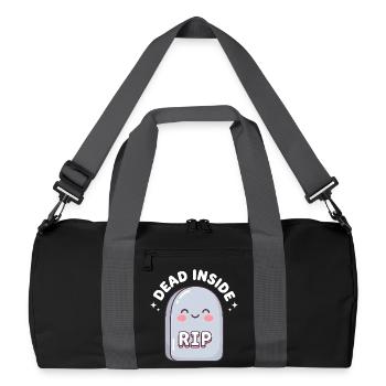 Niedliches RIP Grabstein-Design - Recycelte Duffel Bag - Schwarz/Graphitgrau - Vorne