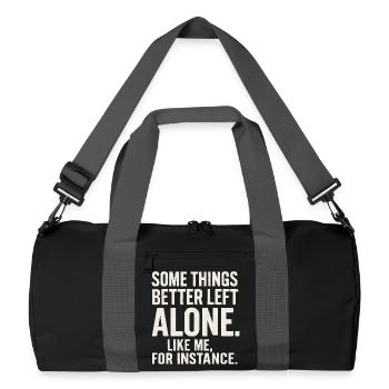 Idée de cadeau pour les nerds introvertis qui s’amusent drôlement - Sac de sport recyclé - noir/gris graphite - Devant