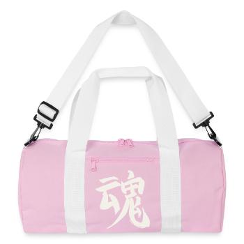 Soul / Spirit (Japanese) KANJI Characters - Recycled Duffel Bag - pink/white - Front