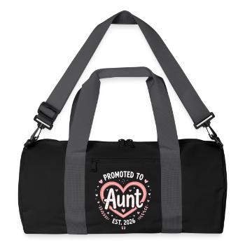Tante 2026 Tante 2026 Befördert zu Tante 2026 - Recycelte Duffel Bag - Schwarz/Graphitgrau - Vorne
