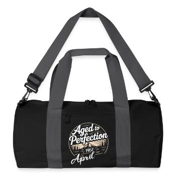 April 1967 birthday april 1967 - Recycled Duffel Bag - black/graphite grey - Front