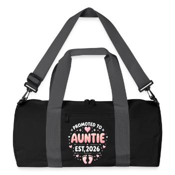 Tante 2026 Tante 2026 Befördert zu Tante 2026 - Recycelte Duffel Bag - Schwarz/Graphitgrau - Vorne