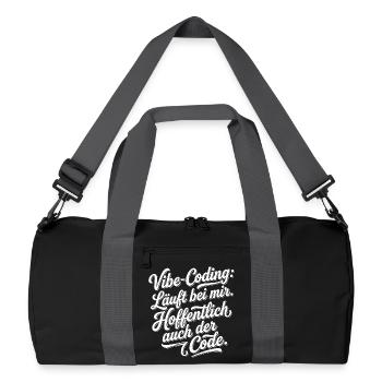 Vibe Coding läuft bei mir hoffentlich Code - Recycelte Duffel Bag - Schwarz/Graphitgrau - Vorne