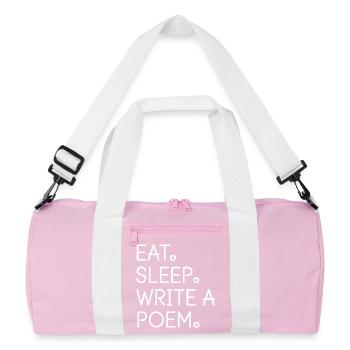 Mange, dors, écris un poème - Sac de sport recyclé - rose/blanc - Devant