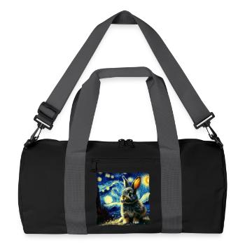 Starry sky style rabbit - Recycled Duffel Bag - black/graphite grey - Front