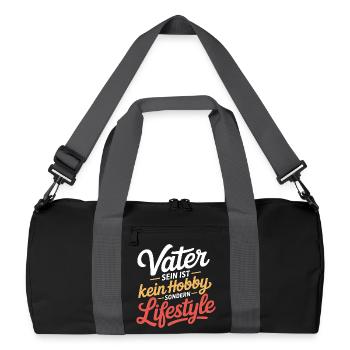 Idée de cadeau de père en disant le mode de vie de papa - Sac de sport recyclé - noir/gris graphite - Devant