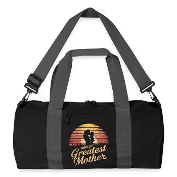 Die größte Mutter der Welt - Recycelte Duffel Bag - Schwarz/Graphitgrau - Vorne