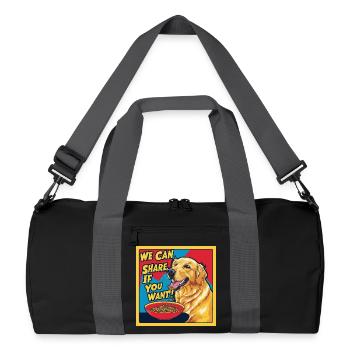 Golden Retriever - We Can Share If You Want - Recycled Duffel Bag - black/graphite grey - Front