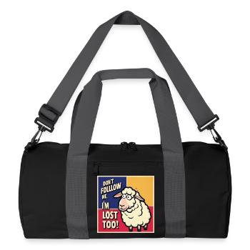 Sheep "Don t follow me - i m lost too!" - Recycled Duffel Bag - black/graphite grey - Front