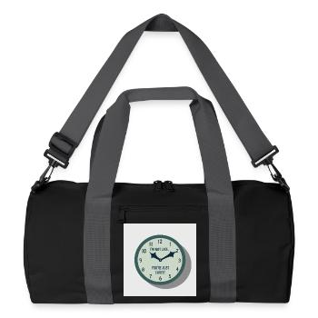 Je ne suis pas trop en retard - vous êtes tout simplement trop tôt - Sac de sport recyclé - noir/gris graphite - Devant