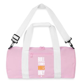 Bull Terrier Vibes Only - Recycled Duffel Bag - pink/white - Front