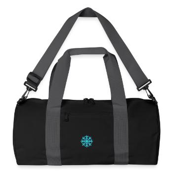Geometrische blaue Schneeflocke - Recycelte Duffel Bag - Schwarz/Graphitgrau - Vorne