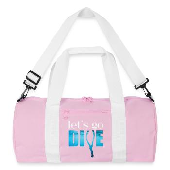 lass uns tauchen - Recycelte Duffel Bag - Rosa/Weiß - Vorne