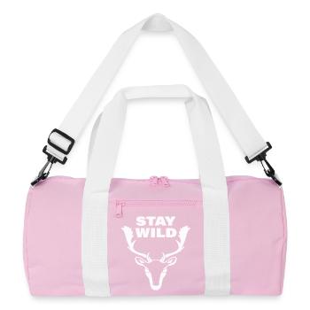 RESTER SAUVAGE - Sac de sport recyclé - rose/blanc - Devant