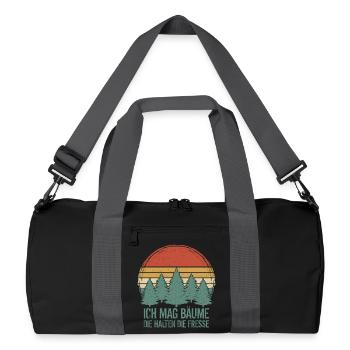 Wandern Wald - Recycelte Duffel Bag - Schwarz/Graphitgrau - Vorne