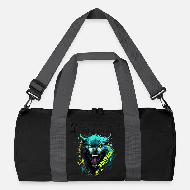 Neon Wolf Mask Recycled Duffel Bag