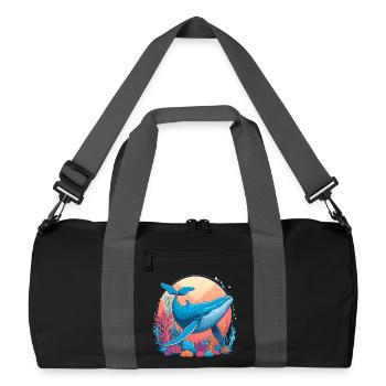 Blue Whale Drawing - Recycled Duffel Bag - black/graphite grey - Front