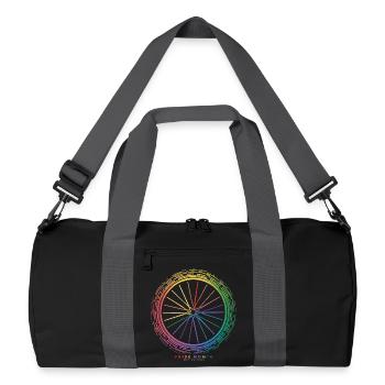 Conception de roue de vélo arc-en-ciel vibrant - Sac de sport recyclé - noir/gris graphite - Devant