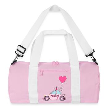 Coeur de police rose - Sac de sport recyclé - rose/blanc - Devant