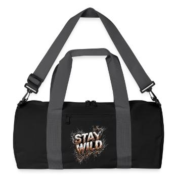 Restez sauvage Attitude to Life Devise - Sac de sport recyclé - noir/gris graphite - Devant