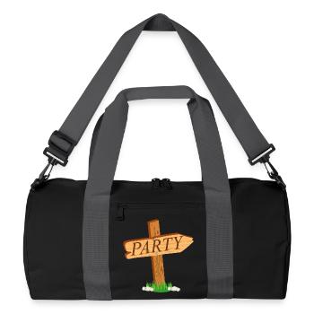 simple signpost with the inscription "PARTY" - Recycled Duffel Bag - black/graphite grey - Front