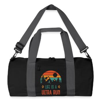 La vie est une course ultra - Sac de sport recyclé - noir/gris graphite - Devant