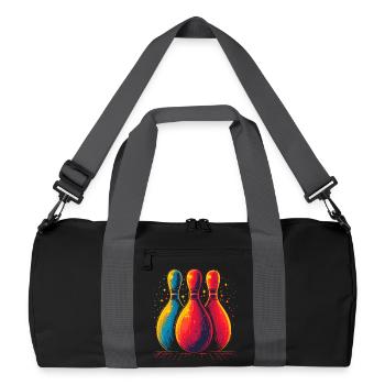 Bowling Retro Look - Recycelte Duffel Bag - Schwarz/Graphitgrau - Vorne