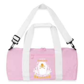 Halloween fan since last Halloween - Recycled Duffel Bag - pink/white - Front