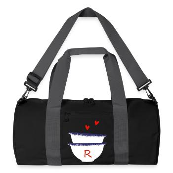 Bretonische Schüsseln mit dem Buchstaben r - Recycelte Duffel Bag - Schwarz/Graphitgrau - Vorne