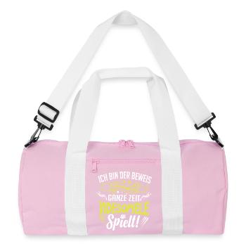 Funny Design Dad Video Games Gamer Saying - Recycled Duffel Bag - pink/white - Front