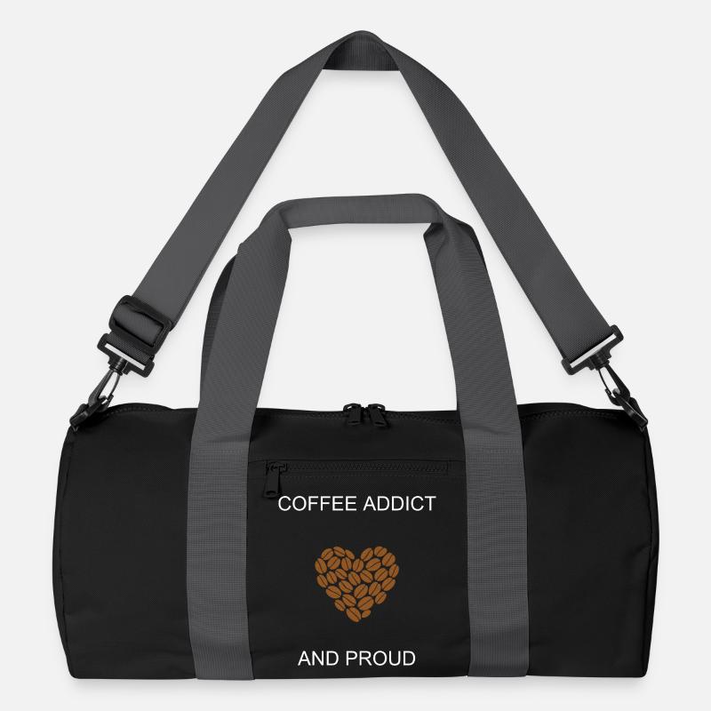 Kaffeesüchtiger und stolzer Koffeinliebhaber Statement Recycelte Duffel Bag